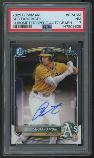 2025 Bowman Shotaro Morii 1st Chrome Prospect Auto #CPA-SM PSA 7
