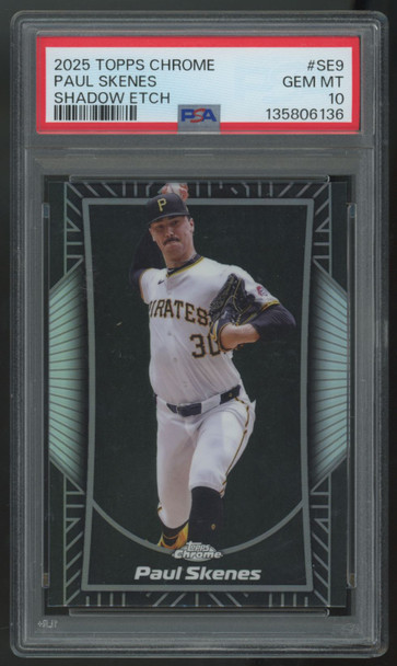 2025 Topps Chrome Paul Skenes Shadow Etch SSP #SE-9 PSA 10