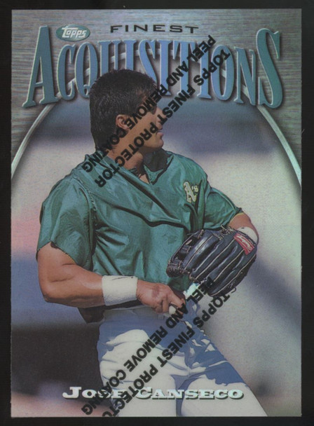 1997 Topps Finest Jose Canseco Acquisitions With Coating #284