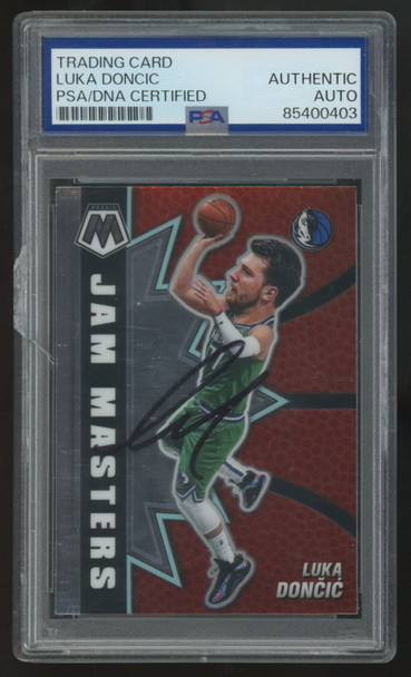 2020-21 Mosaic Luka Doncic Jam Masters Signed Auto PSA Authentic *Cracked Slab*