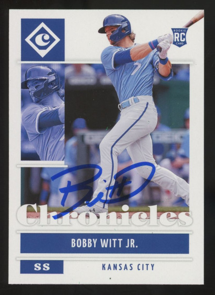 2022 Panini Chronicles Bobby Witt Jr RC Signed IP Auto #26 JSA Authentic