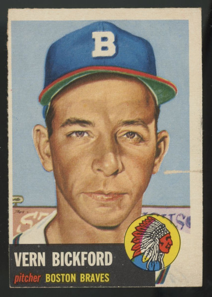 1953 Topps Vern Bickford #161 Good