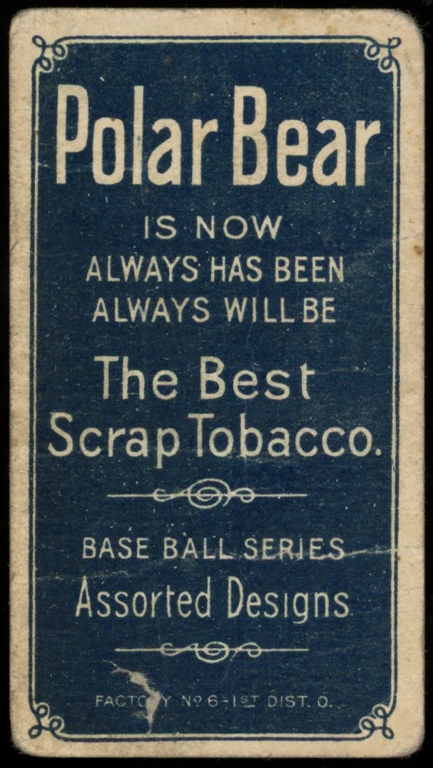 19091911 T206 Kid Elberfeld Polar Bear Back Poor Legends Fan Shop