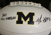 Maurice Mo Hurst Jr. University Michigan Autographed Nike Football w/Inscription