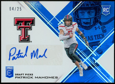 2017 Panini Elite Draft Picks Patrick Mahomes Rookie Kansas City Chief –  Boxseat