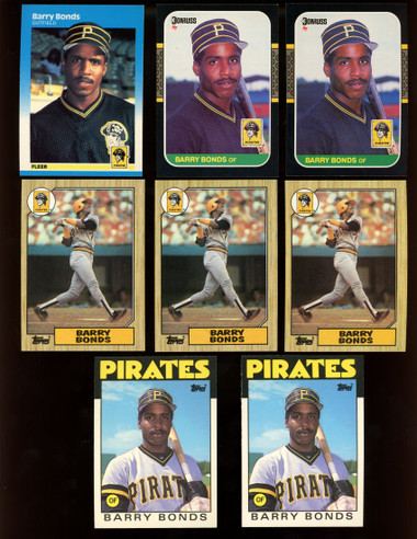 barry bonds rookie 5 card lot topps donruss fleer