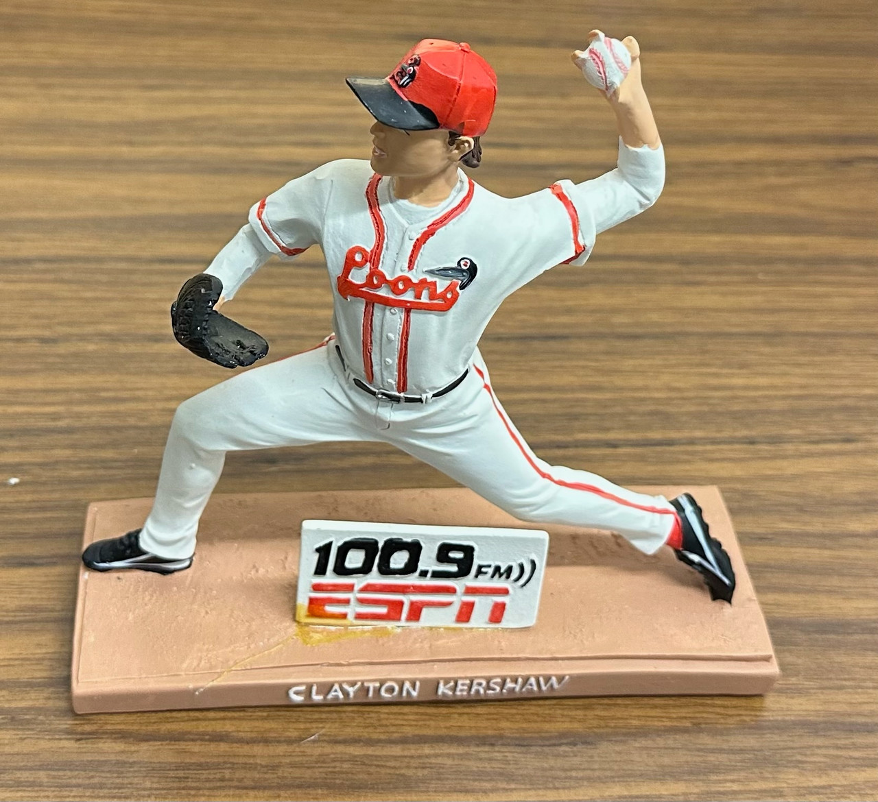 100.9 FM ESPN Clayton Kershaw Great Lakes Loons Figurine in Box | eBay