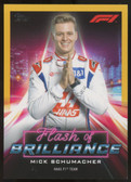 2022 Topps F1 Formula One Mick Schumacher Flash of Brilliance Gold /50 #FOB-MS