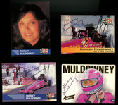 Shirley Muldowney Signed Autographed 4 Card Lot Pro Set Action Packed