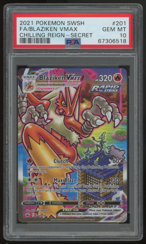 2021 Pokemon Blaziken Vmax Chilling Reign Full Alt Art #201/198