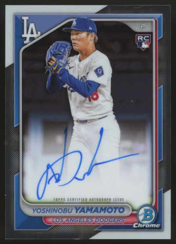 MLB山本由伸 直筆サインカード Bowman chrome 2024 PSA9 メガ限定の