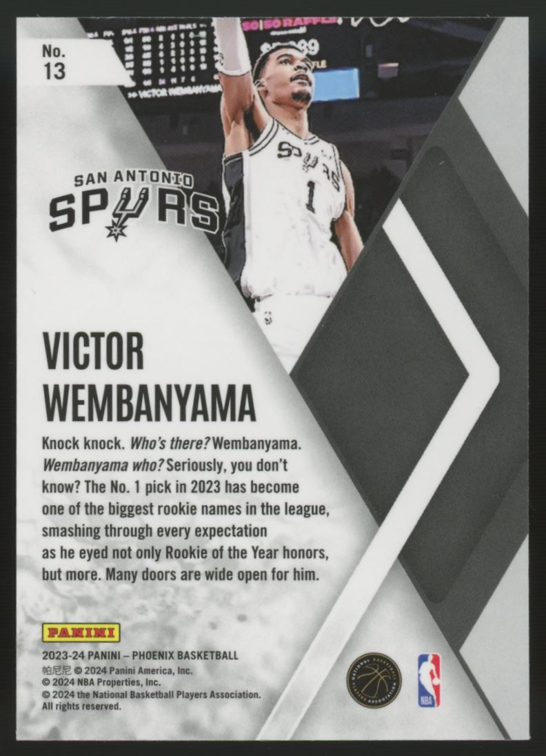 2023-24 Phoenix Victor Wembanyama RC Instant Phenom Teal Lazer #13