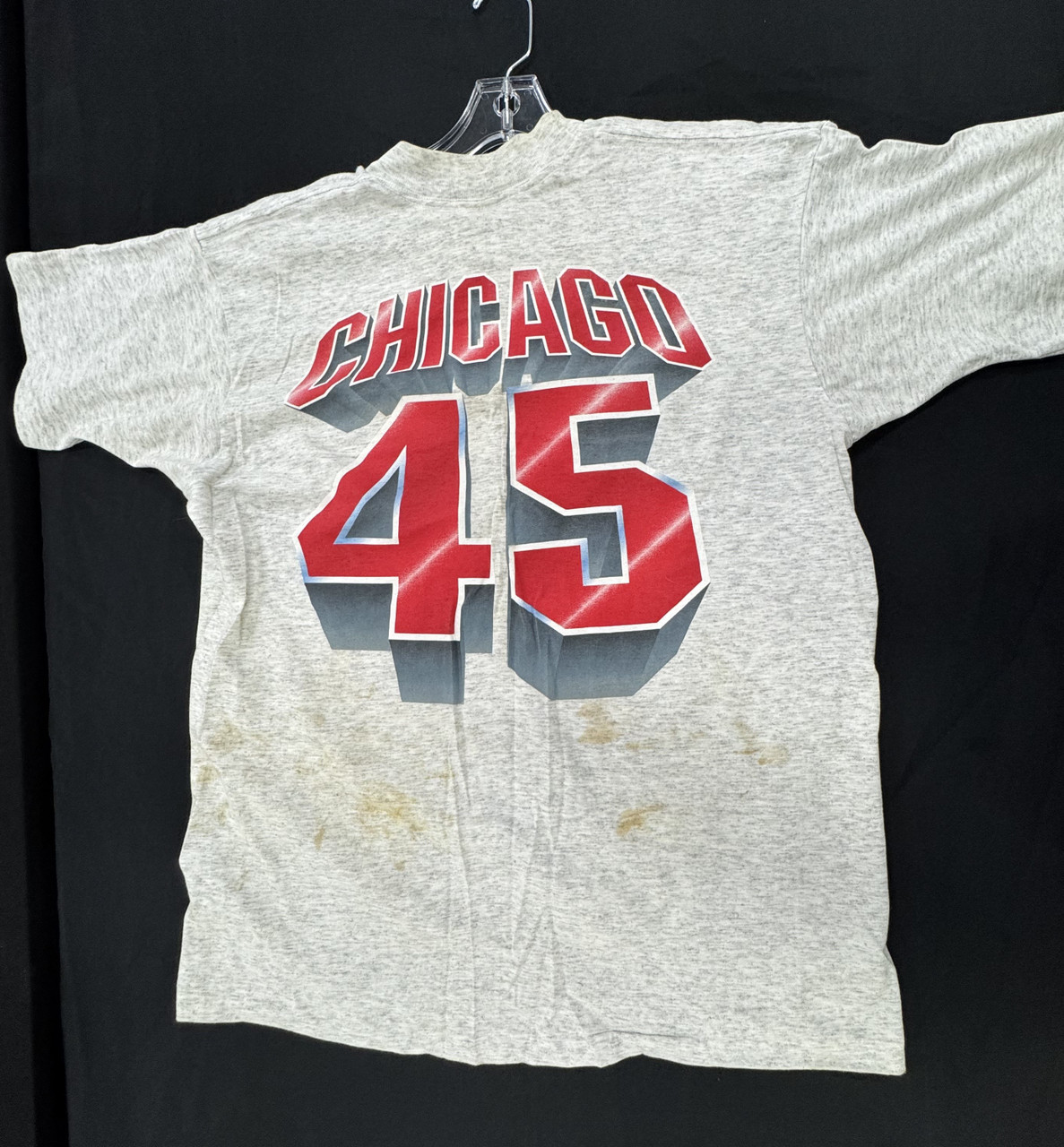 Salem Sportswear Michael Jordan 45 Chicago Bulls Gray T-Shirt