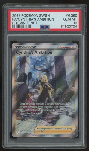 2023 Pokemon Cynthia's Ambition Crown Zenith Full Art #GG60 PSA 10