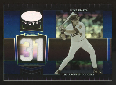 2004 Leaf Certified Cuts Mike Piazza Blue Jersey Number Patch /31