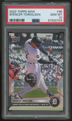 2022 Topps Now Spencer Torkelson RC 1st MLB Hit #38 PSA 10