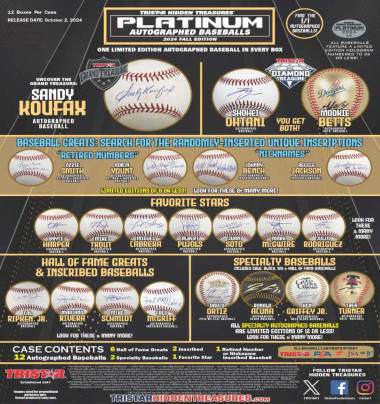 2024 Tristar Hidden Treasures Platinum Autographed Baseballs Fall
