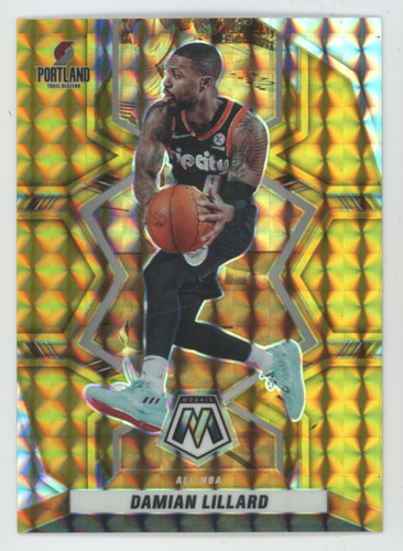 2021-22 Panini Mosaic Damian Lillard Gold /10 #287 - Legends Fan Shop