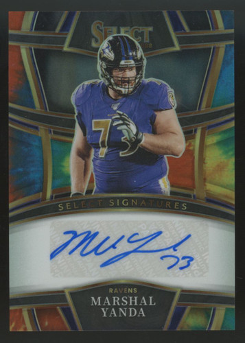 2022 Panini Select Marshal Yanda Tie-Dye Prizm Auto /25 #SSP-MAY