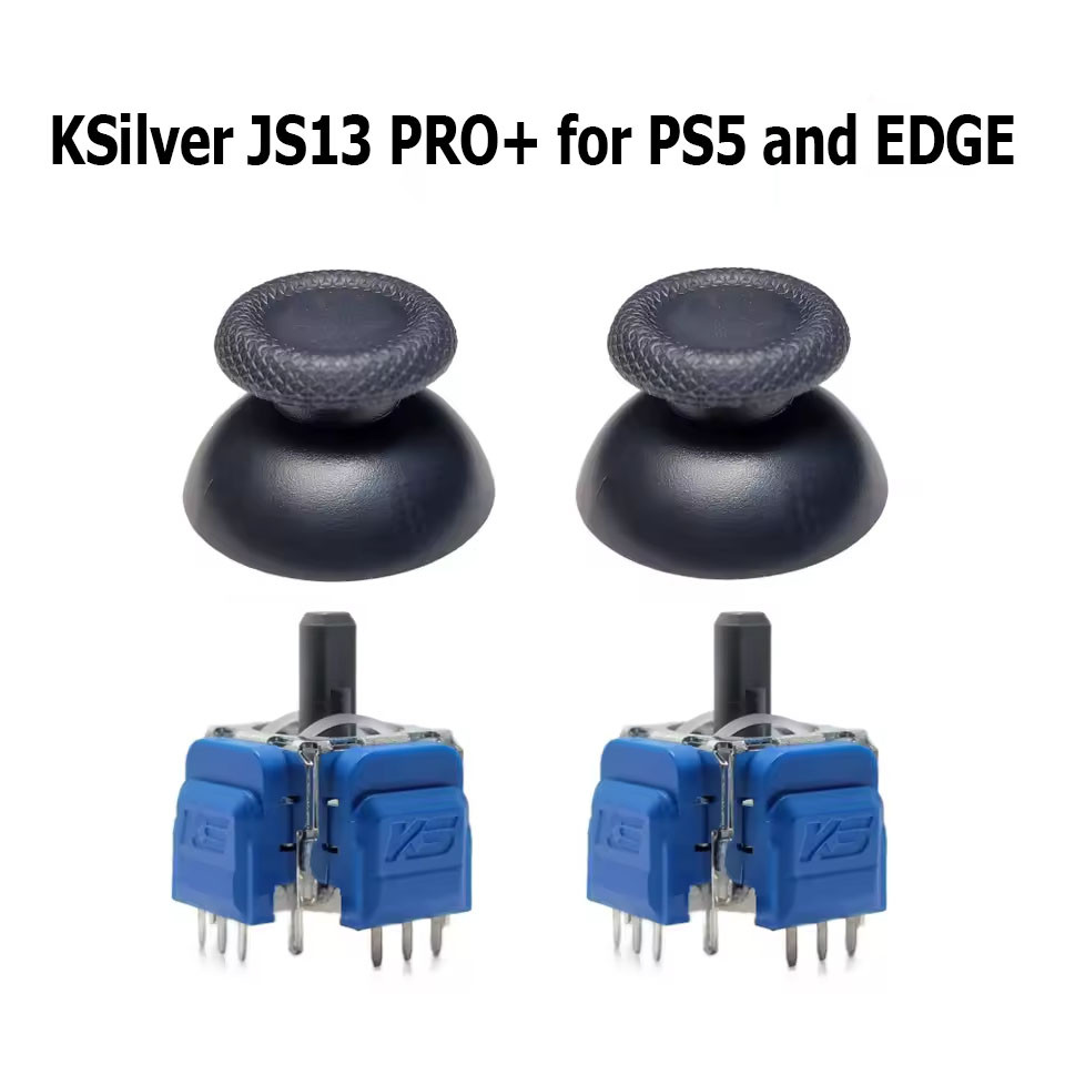 K-Silver JS13 PRO+ (plus) TMR Thumbstick Modules with Caps for PS5