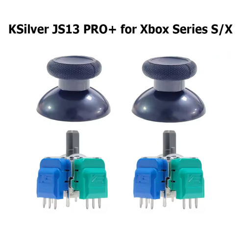 K-Silver JS13 PRO+ (plus) TMR Thumbstick Modules with Caps for Xbox Series controllers (Pair)