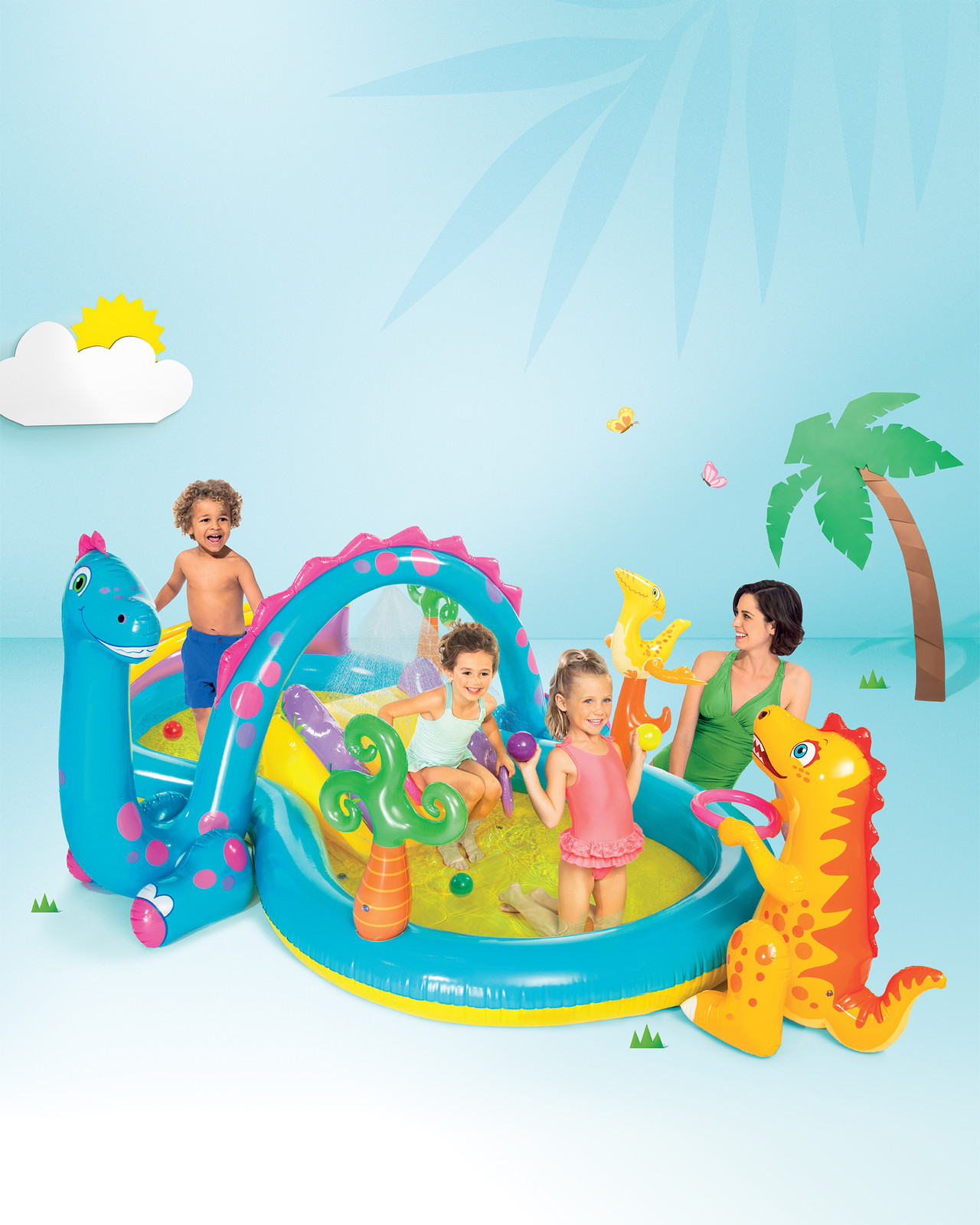 INTEX Dinoland Inflatable Play Center with Slide