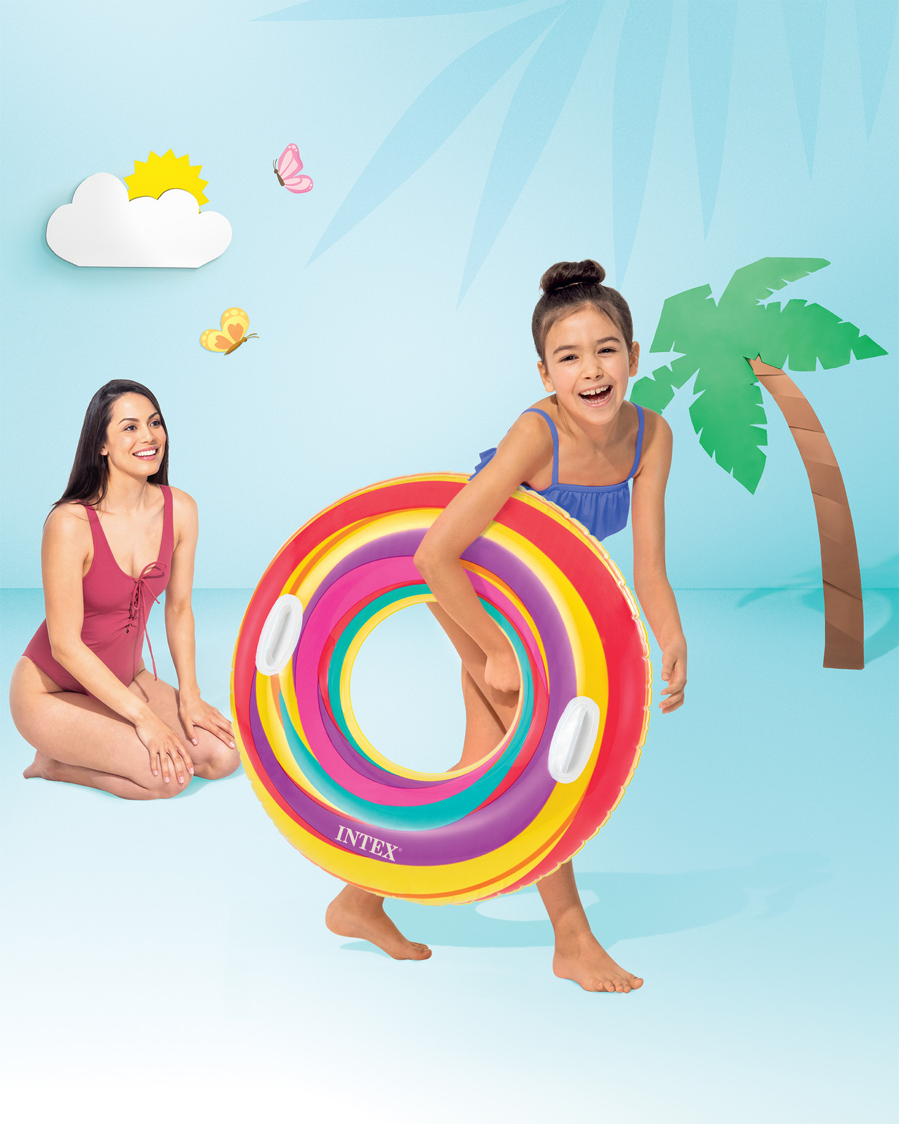 INTEX Swirly Whirly Inflatable Pool Swim Tubes