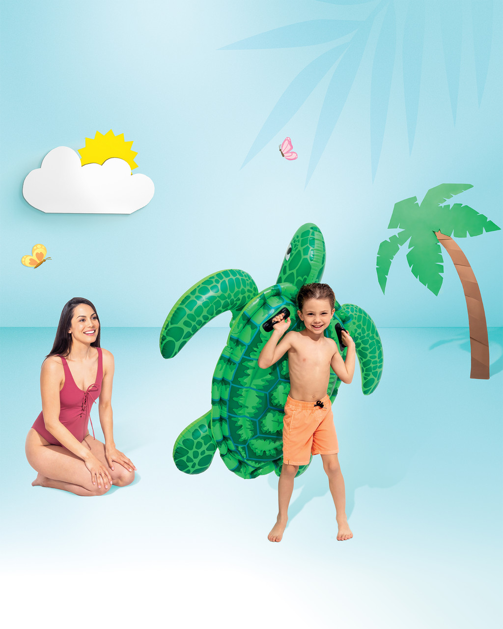 INTEX Lil' Sea Turtle Ride-On Inflatable Pool Float