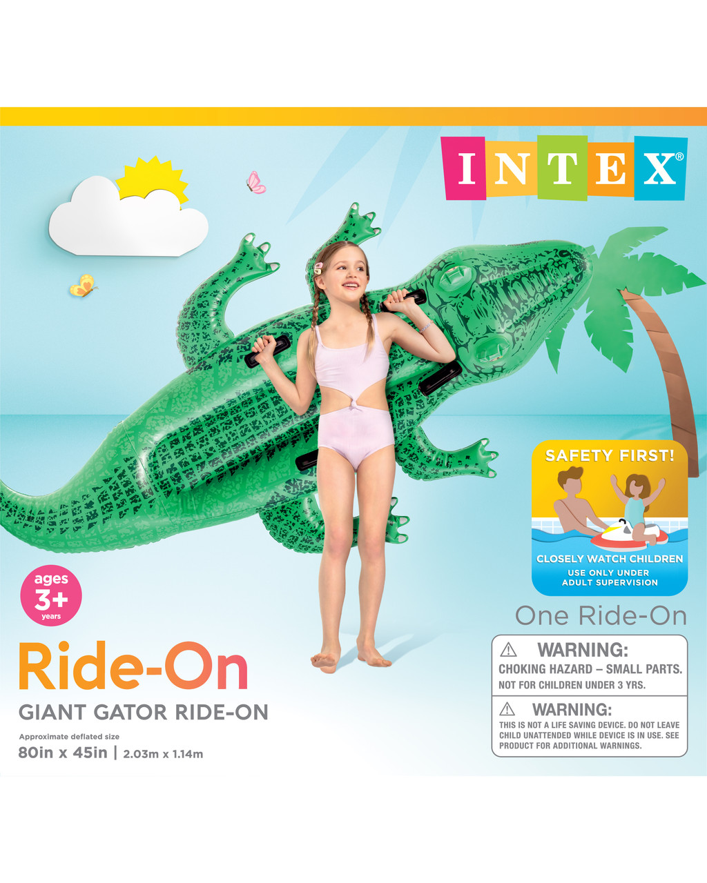 INTEX Giant Gator Ride-On Inflatable Pool Float