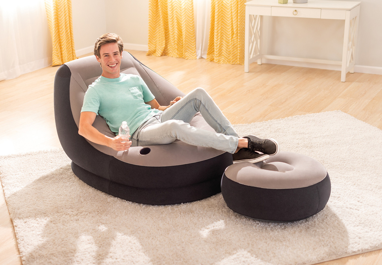 Intex inflatable lounge 2025 chair with ottoman