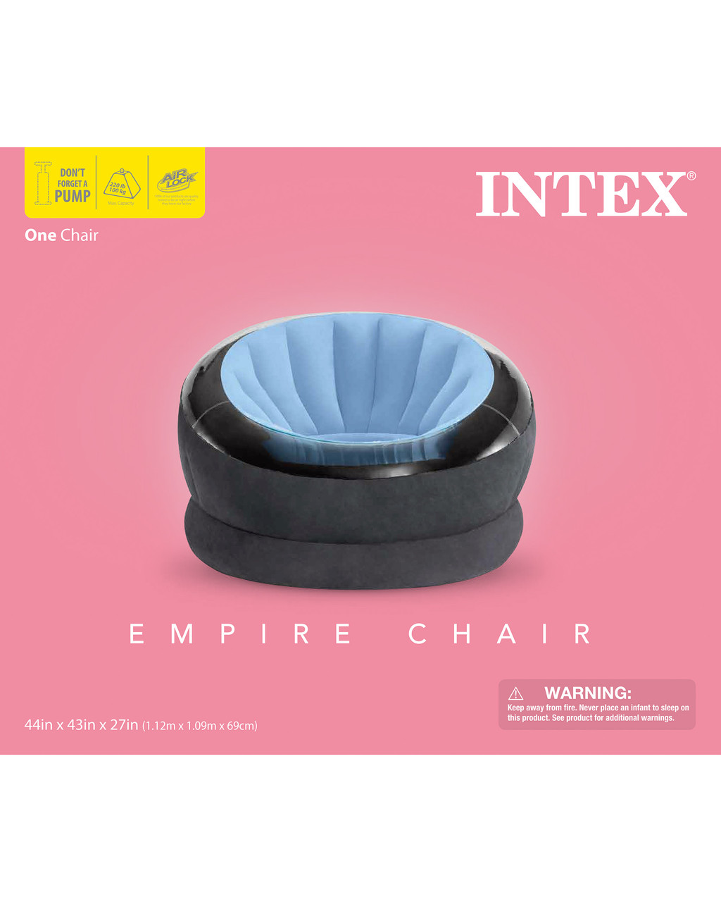 INTEX Empire Chair Indoor and Outdoor Inflatable Lounger Assortment