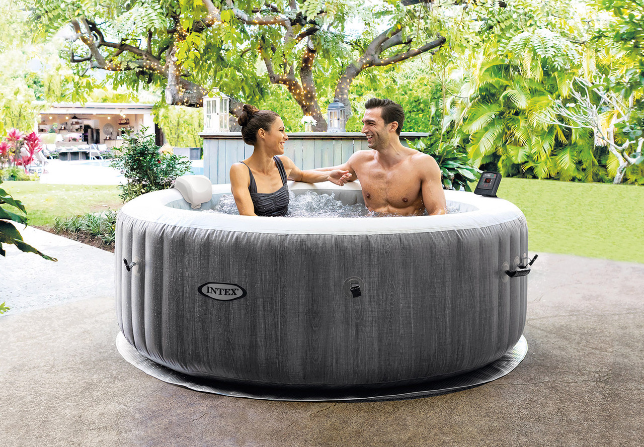 koud Spanje weerstand bieden INTEX PureSpa™ Greywood Deluxe Inflatable Hot Tub Set - 4 Person