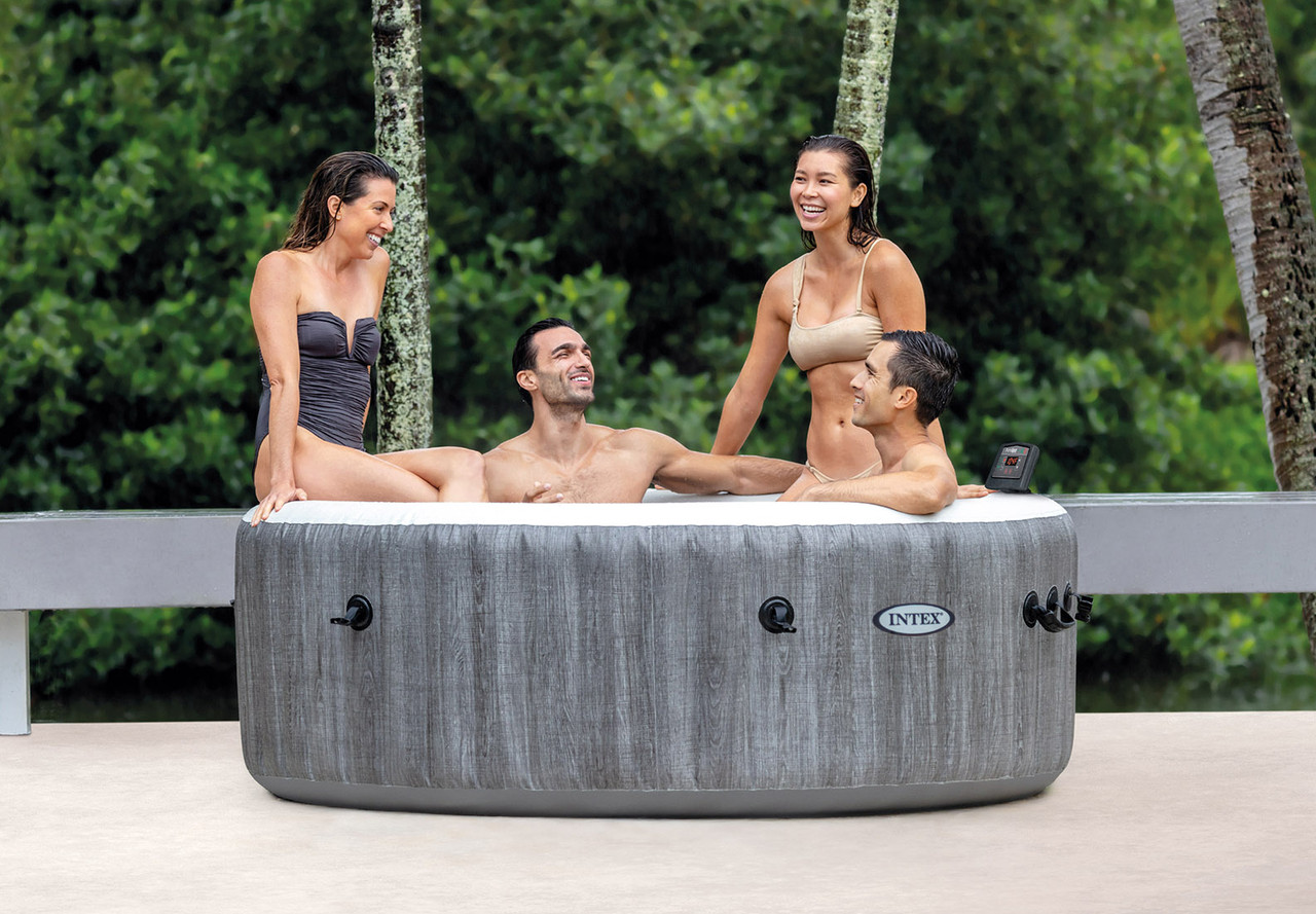 INTEX PureSpa™ Greywood Deluxe Inflatable Hot Tub Set - 4 Person