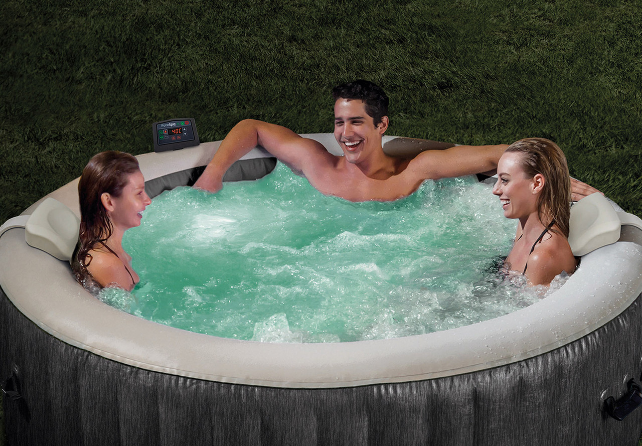 INTEX PureSpa™ Greywood Deluxe Inflatable Hot Tub Set - 4 Person