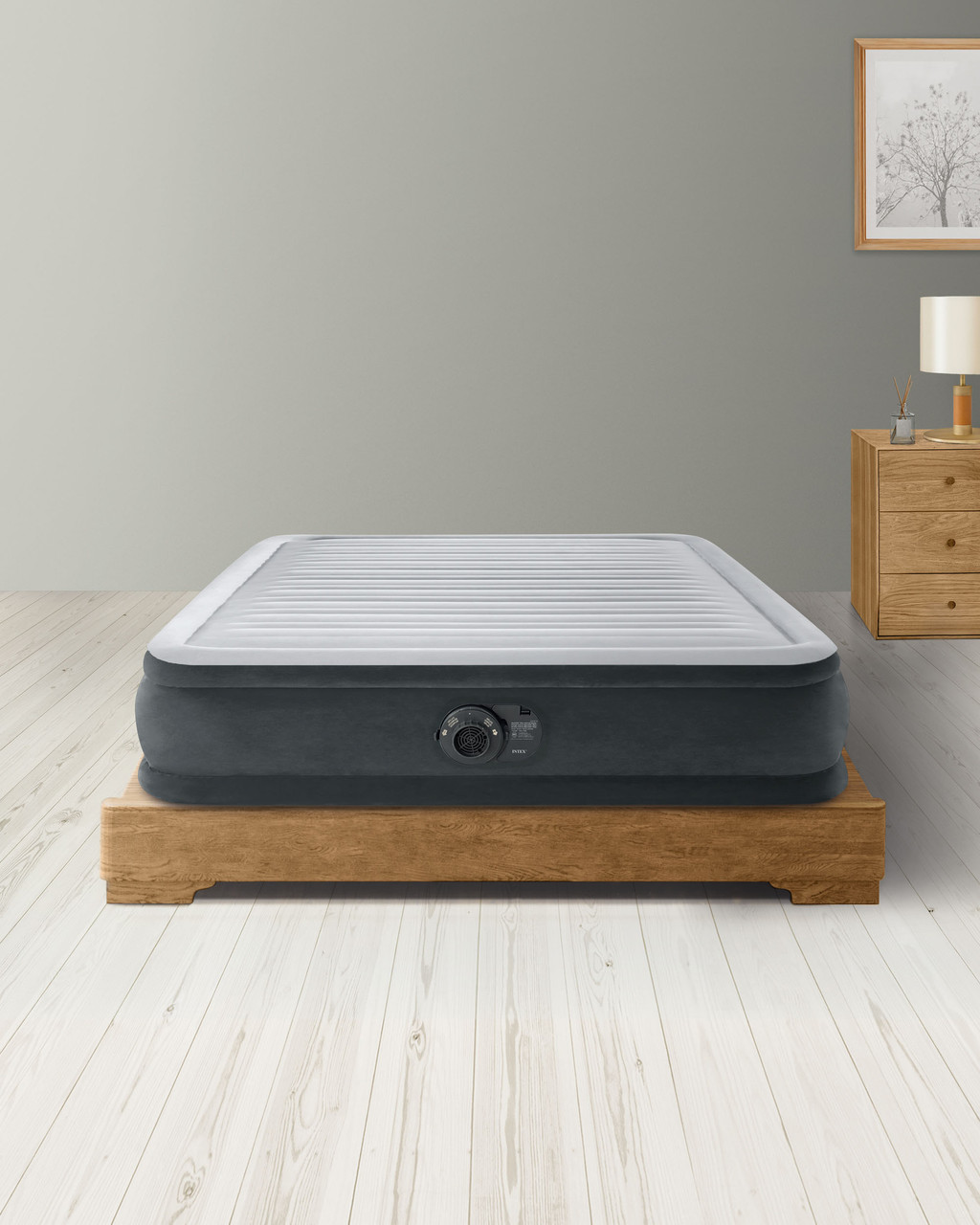 Intex PremAire I Fiber-Tech Elevated Air Mattress Bed with Built