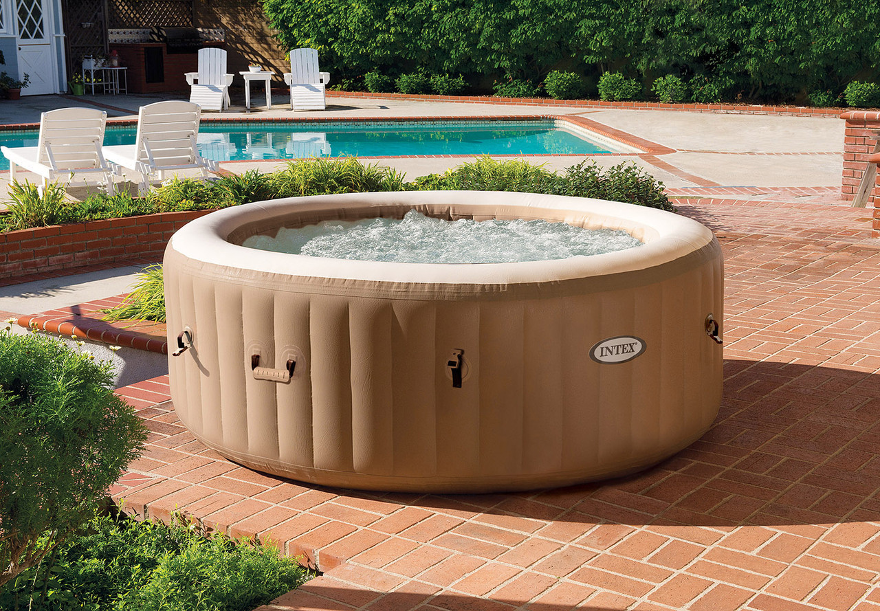 INTEX PureSpa™ Bubble Massage Inflatable Hot Tub w/ Energy Efficient Cover  Person