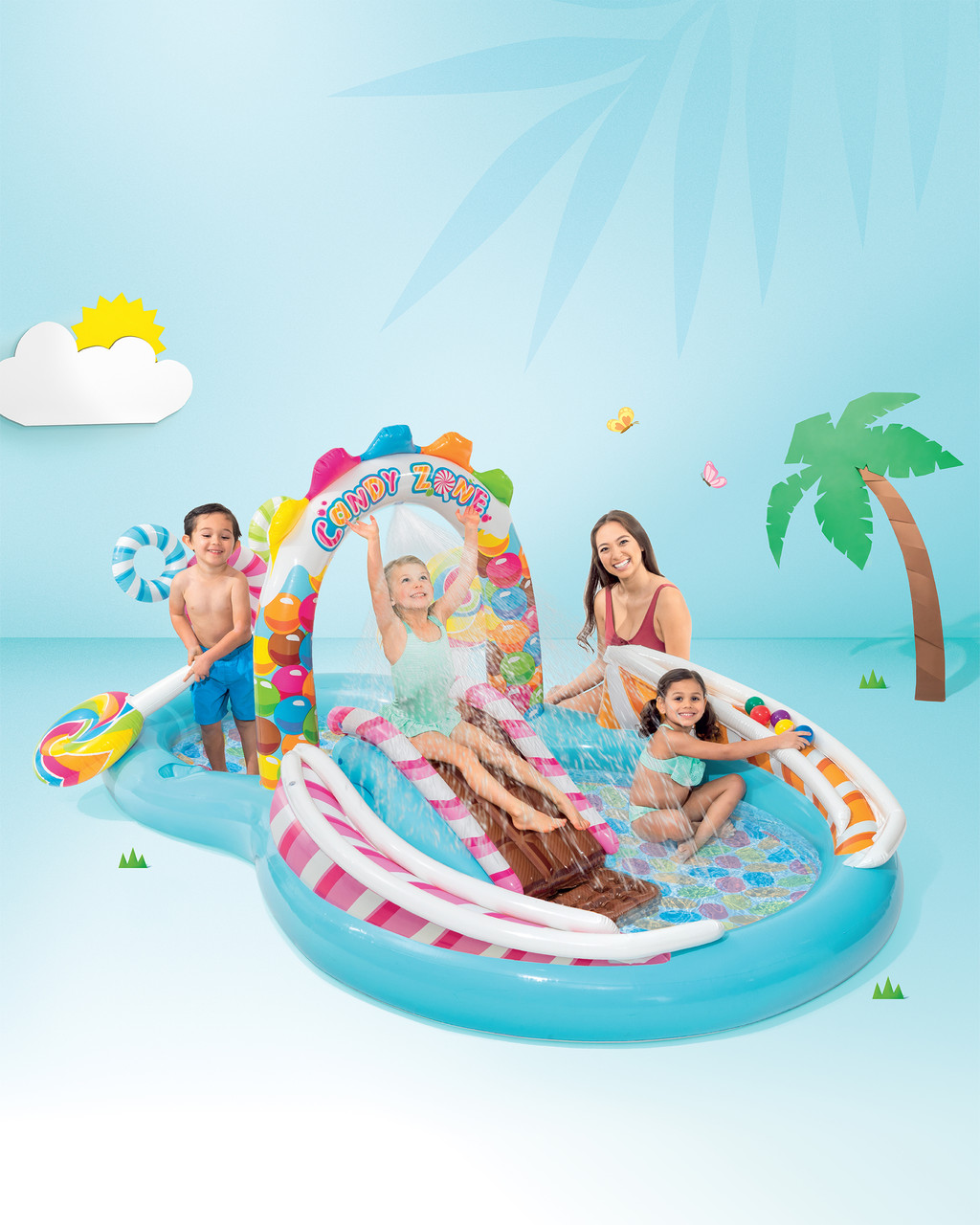 Play　Inflatable　Zone™　Candy　INTEX　Slide　Center　with