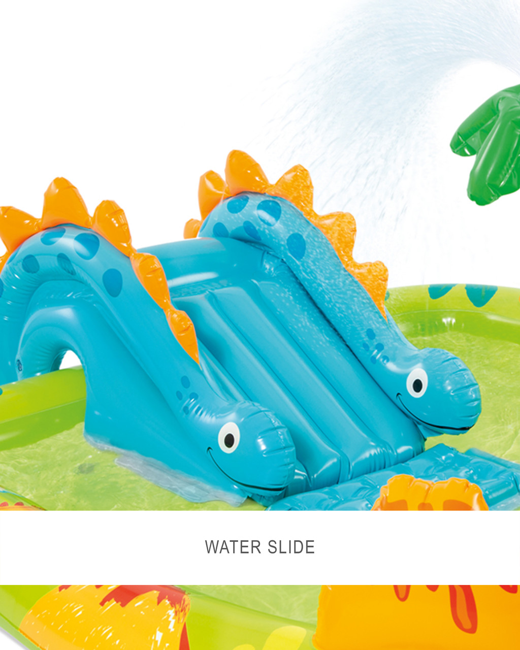 INTEX Gioco per bambini dinosauro gonfiabile con giochi d'acqua schizzi  HAPPY DINO