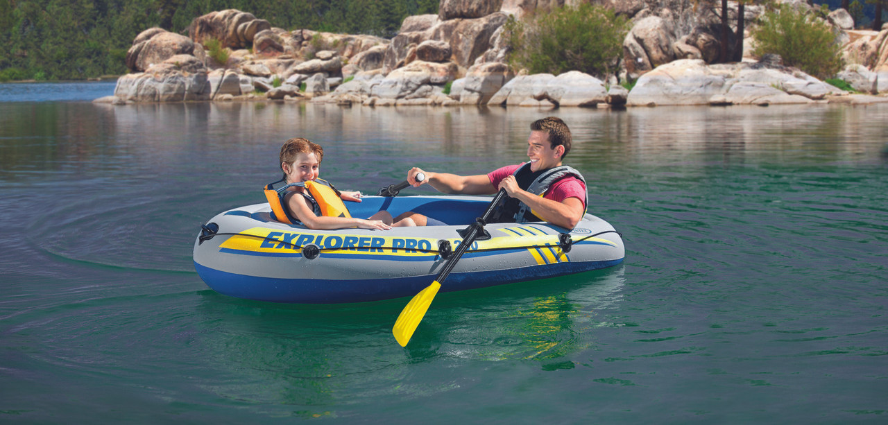 INTEX Gray 2 Person Explorer™ Pro 200 Inflatable Boat Set