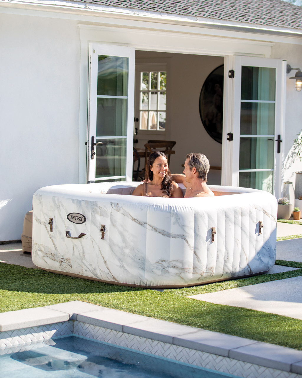 INTEX PureSpa Calacatta Jet and Bubble Deluxe Set - 4 Person