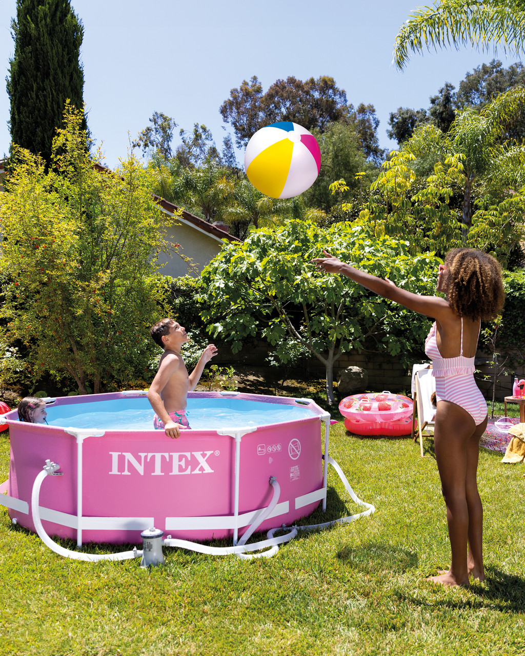 INTEX Pink Metal Frame Above Ground Pool - 8' x 30