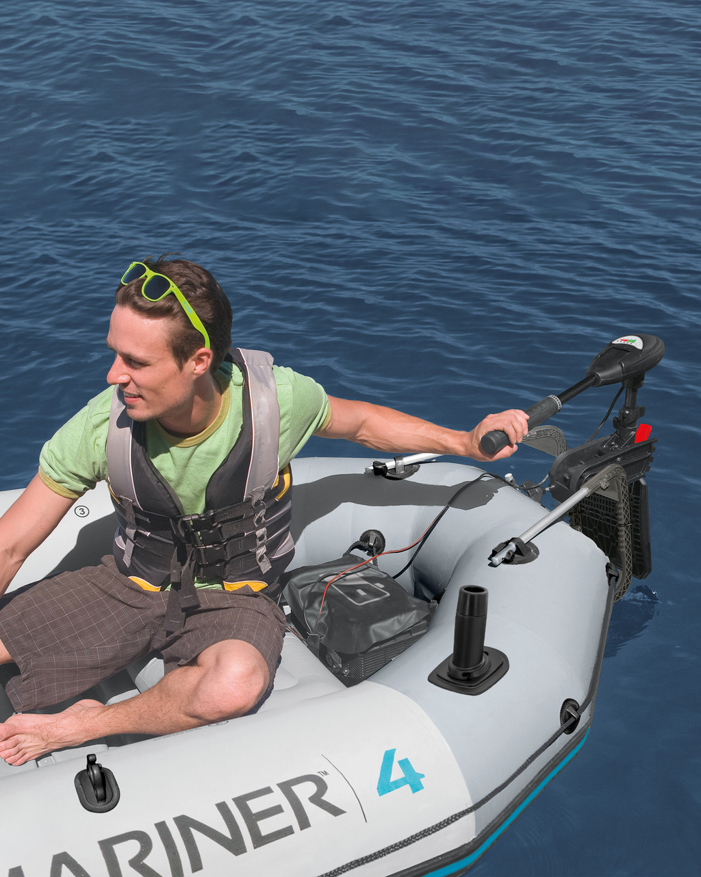 Intex Seahawk 4 Inflatable Boat Set Trolling Motor And Bracket
