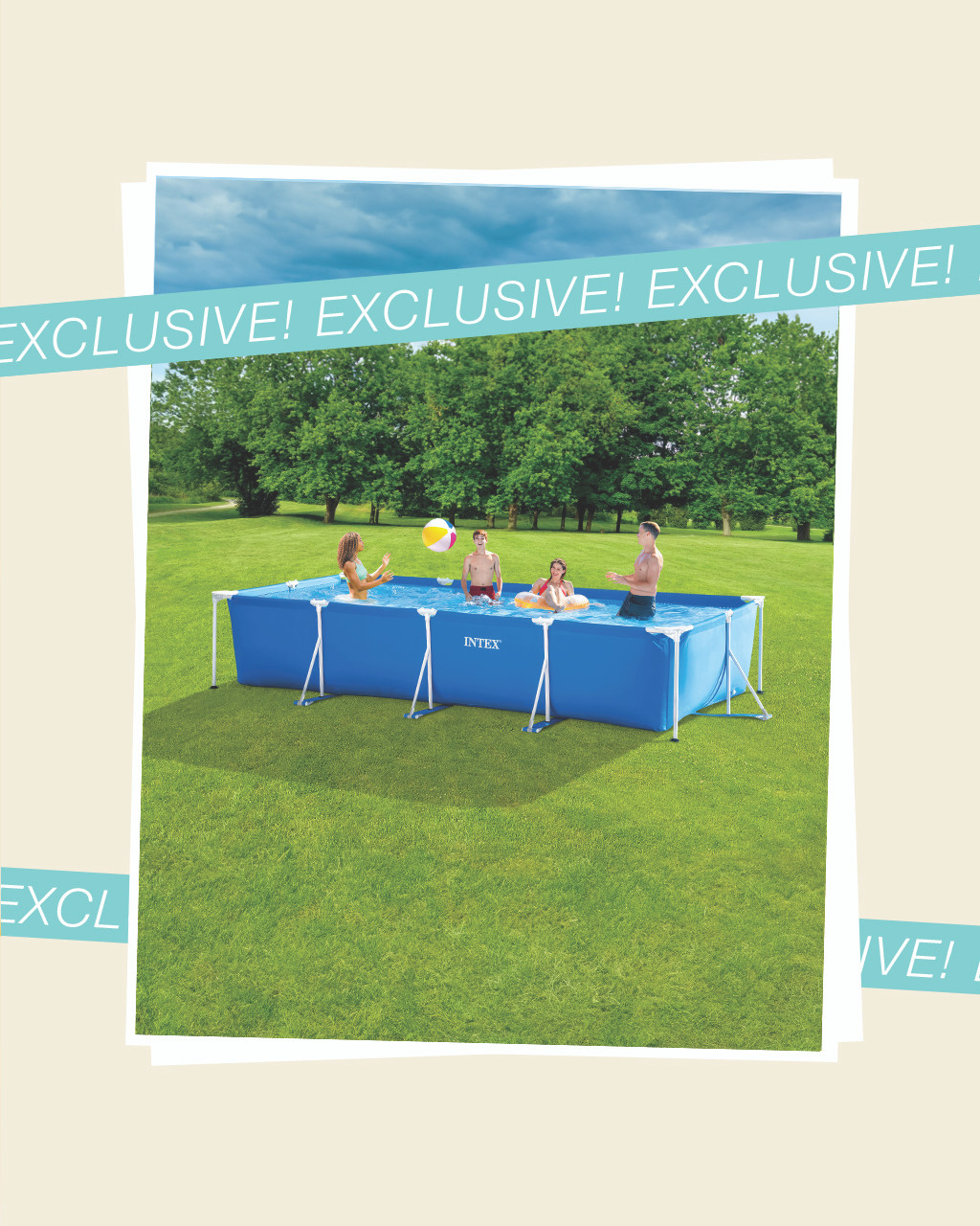 Metal Frame Rectangular Pool Set - 14 ' 9 1/4