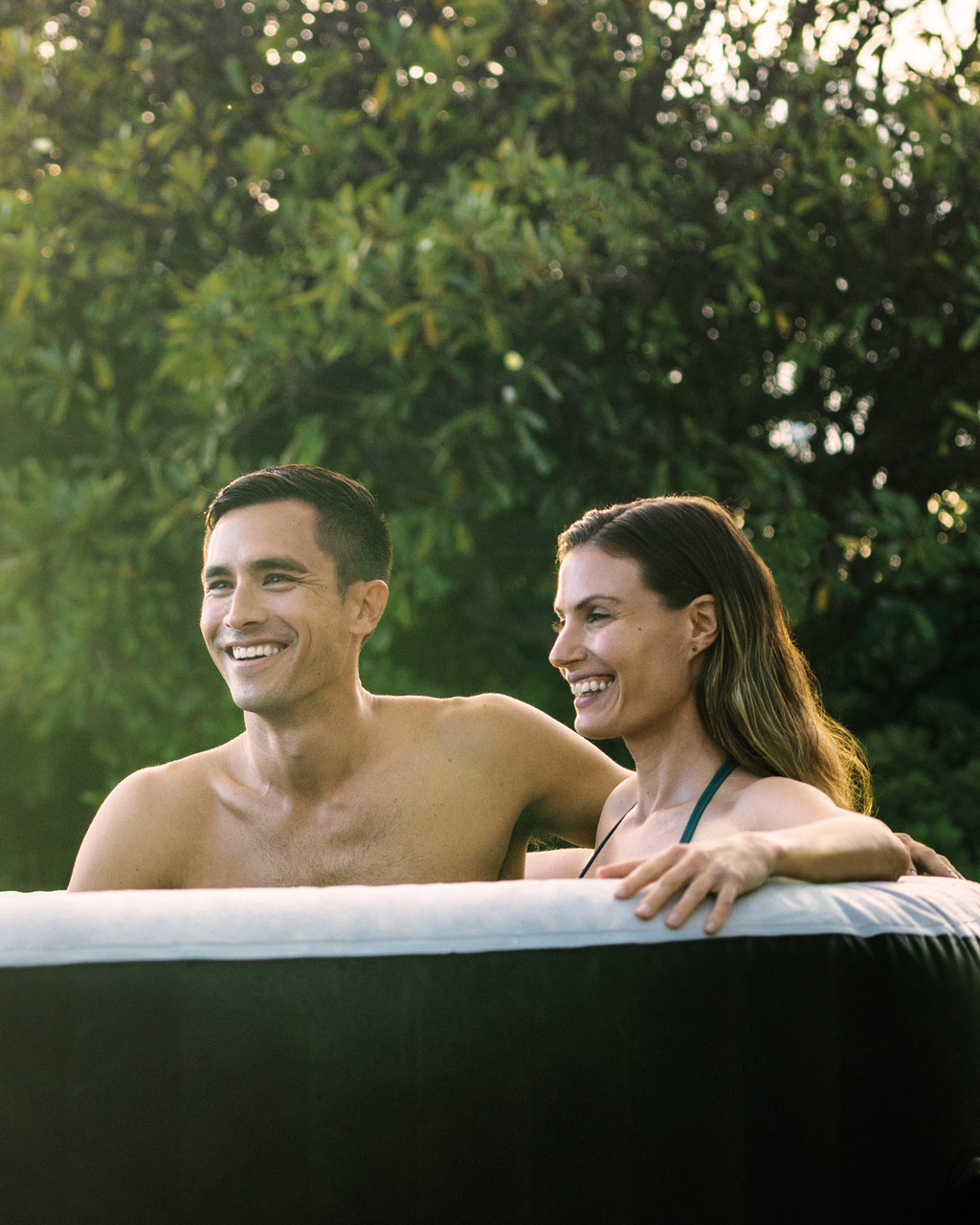 4-Person Onyx Black Octagon Combo Spa Set