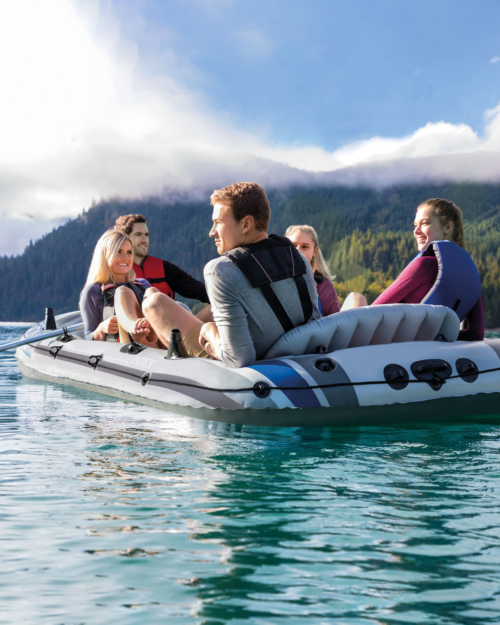 intex excursion 5 inflatable boat with trolling motor - boats - by