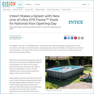 4/17/2019 - Intex® Makes a Splash with New Line of Ultra XTR™ Frame Pools for National Pool Opening Day