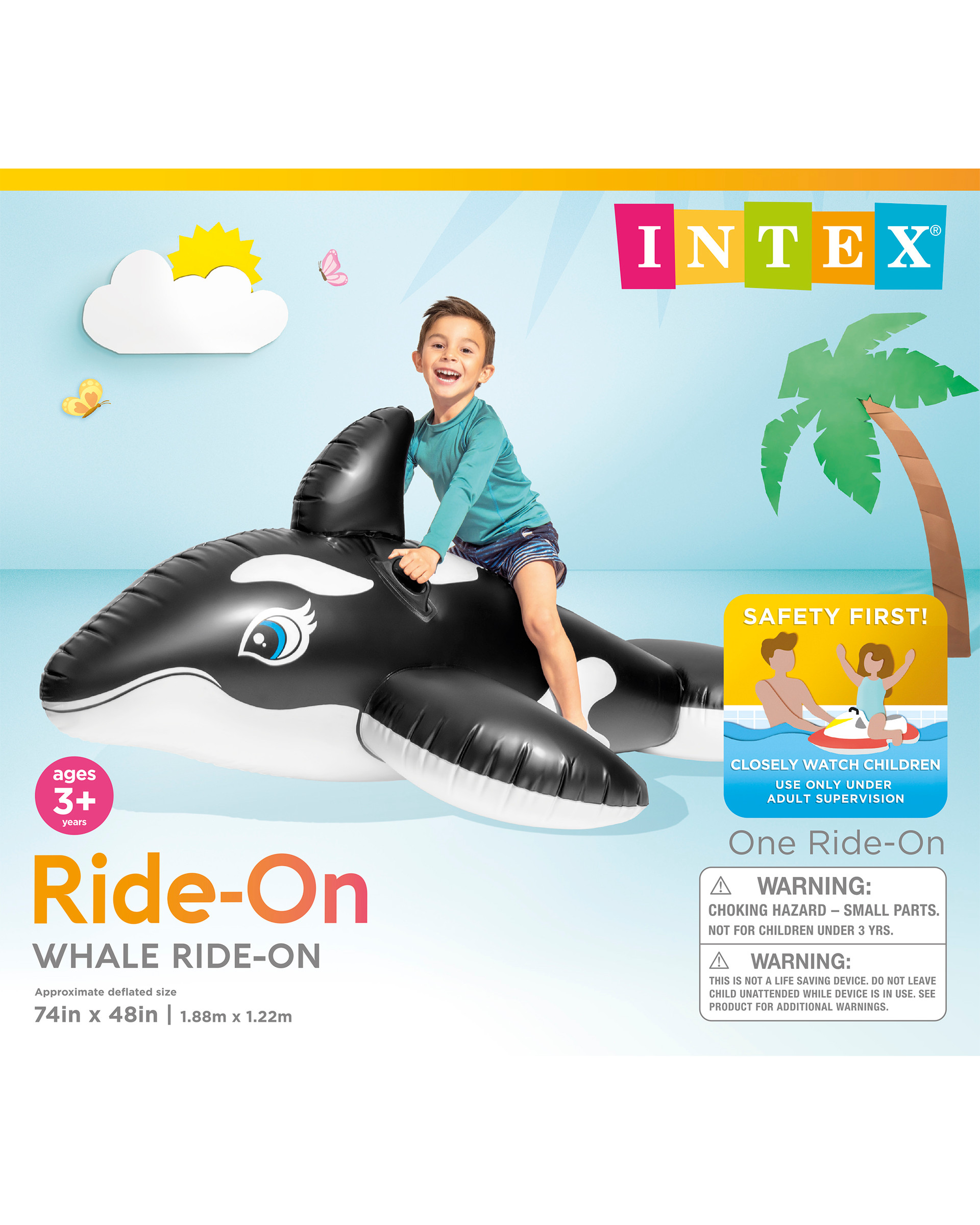 INTEX Whale Ride-On Inflatable Pool Float