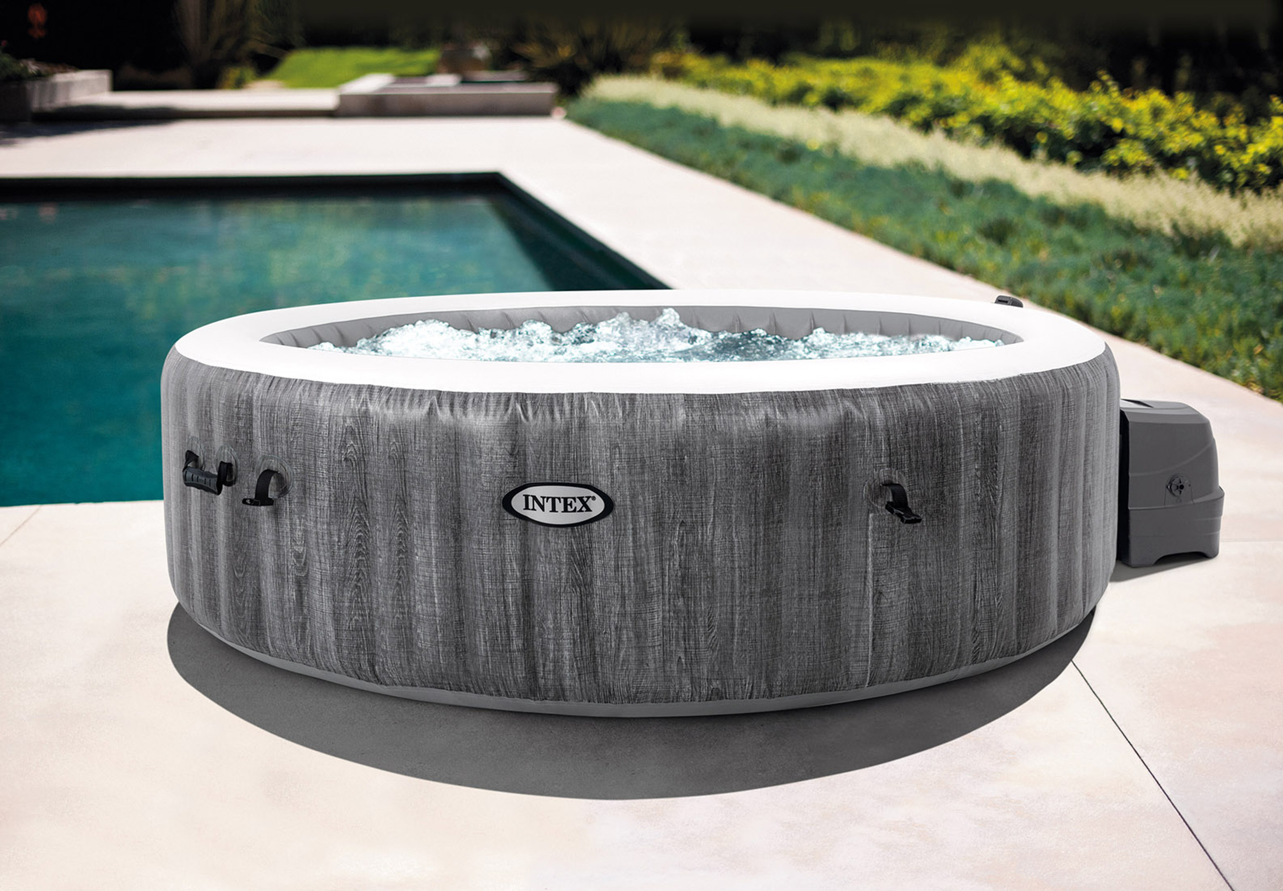 INTEX PureSpa™ Greywood Deluxe Inflatable Hot Tub Set 6 Person