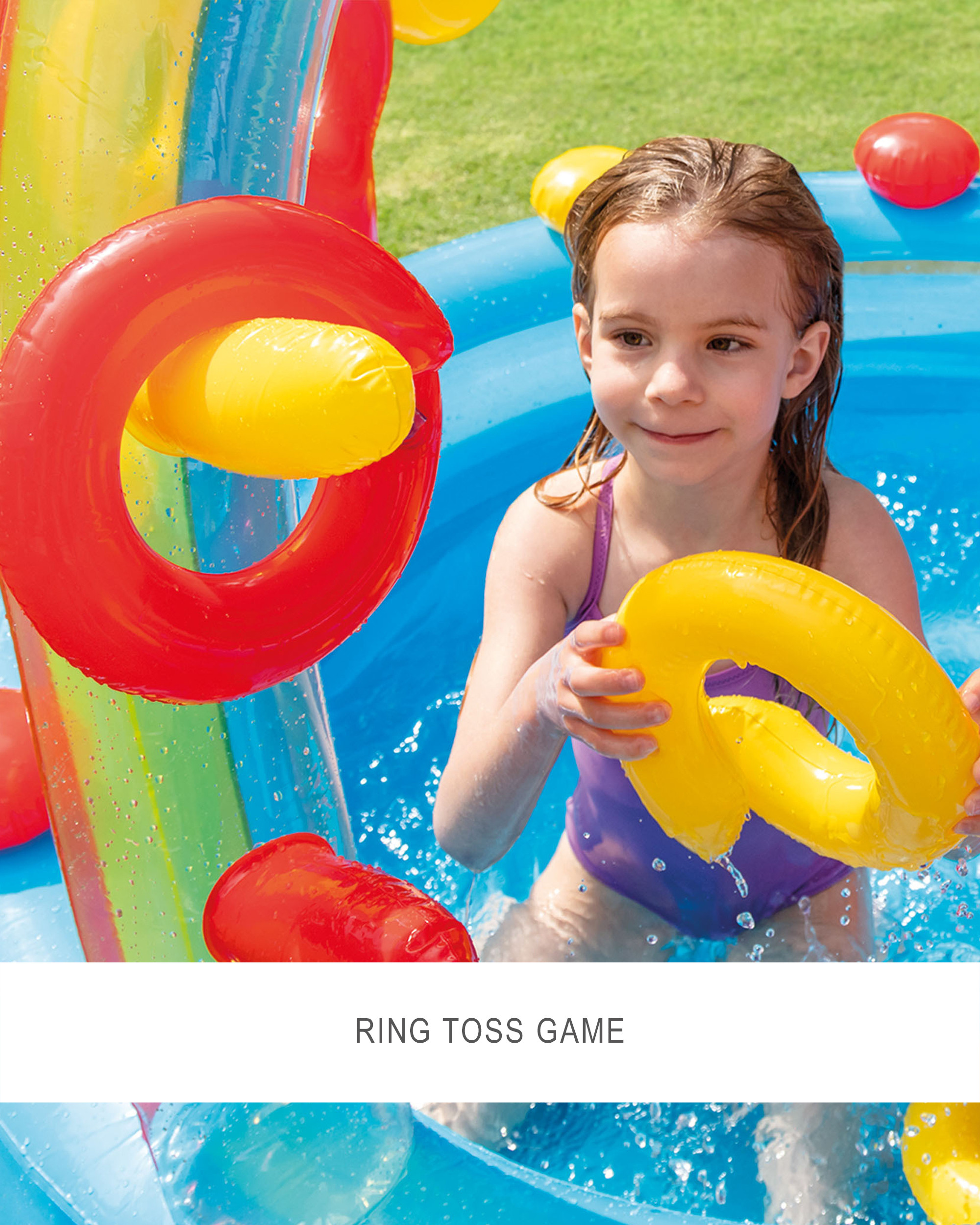 INTEX Rainbow Ring Inflatable Play Center with Slide