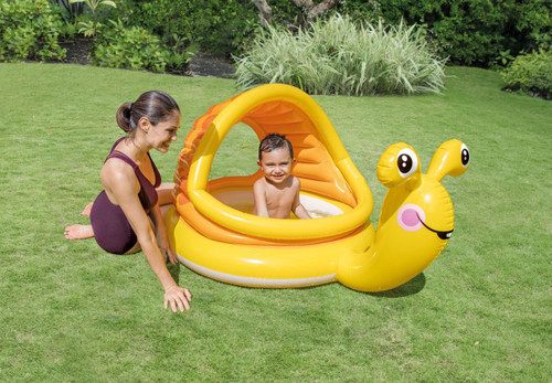 intex inflatable ocean scene sun shade kids swimming pool with canopy 57470ep